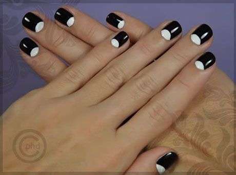 black & white nail art design